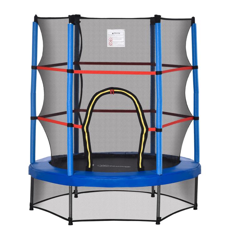 Φ5FT Kids Trampoline with Enclosure Net for Age 3 to 6 Years Blue