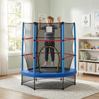 Φ5FT Kids Trampoline with Enclosure Net for Age 3 to 6 Years Blue