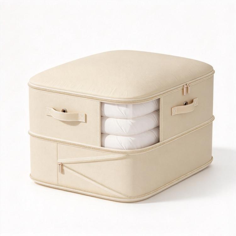 4x Clothes Storage Bags With Zips Bedroom Large Collapsible Storage Box Bedding