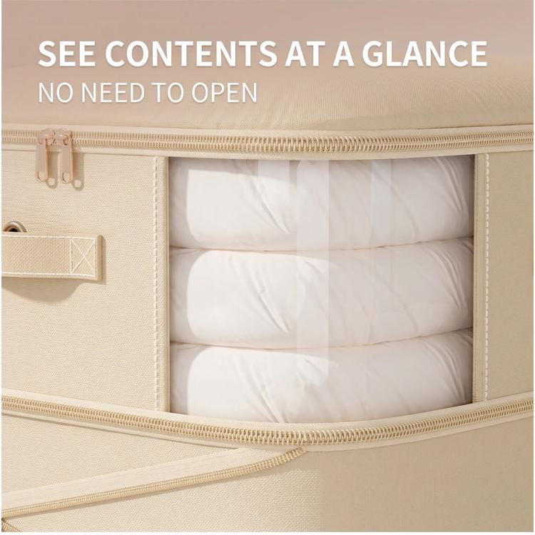 4x Clothes Storage Bags With Zips Bedroom Large Collapsible Storage Box Bedding