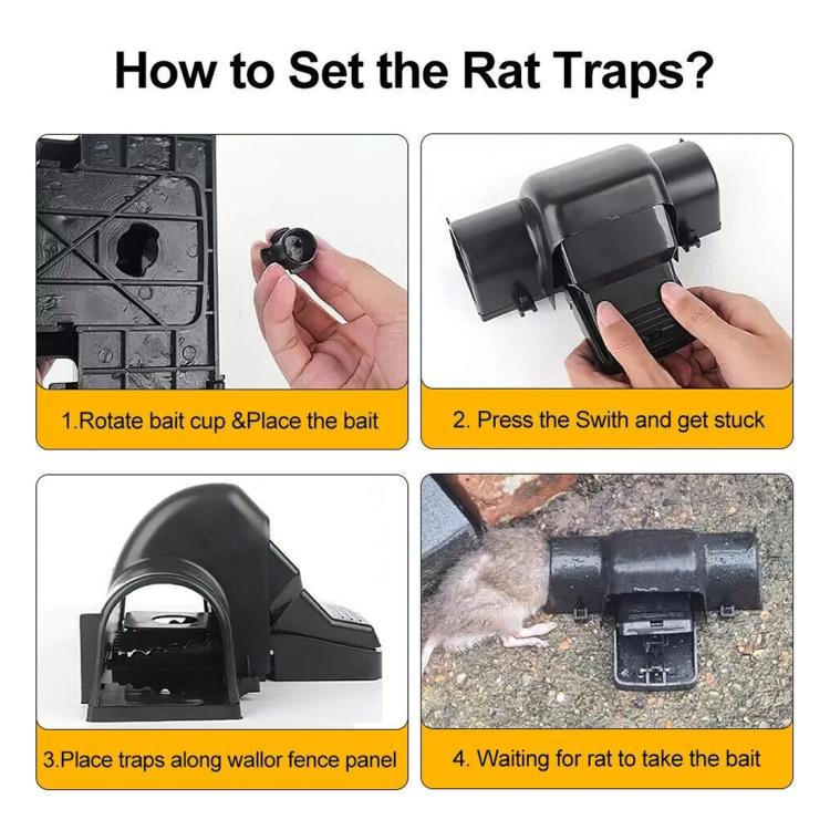 2pcs Rat Traps That Kill Instantly Rat Catcher for Outdoors Indoors Rodent Trap