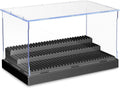 Minifigures Figure Display Case - 3-Tier Clear Acrylic Dustproof Black, Grey