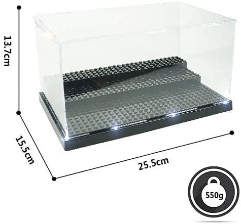 Minifigures Figure Display Case - 3-Tier Clear Acrylic Dustproof Black, Grey