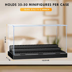 Minifigures Figure Display Case - 3-Tier Clear Acrylic Dustproof Black, Grey