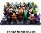 Minifigures Figure Display Case - 3-Tier Clear Acrylic Dustproof Black, Grey