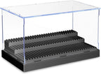 Minifigures Figure Display Case - 3-Tier Clear Acrylic Dustproof Grey