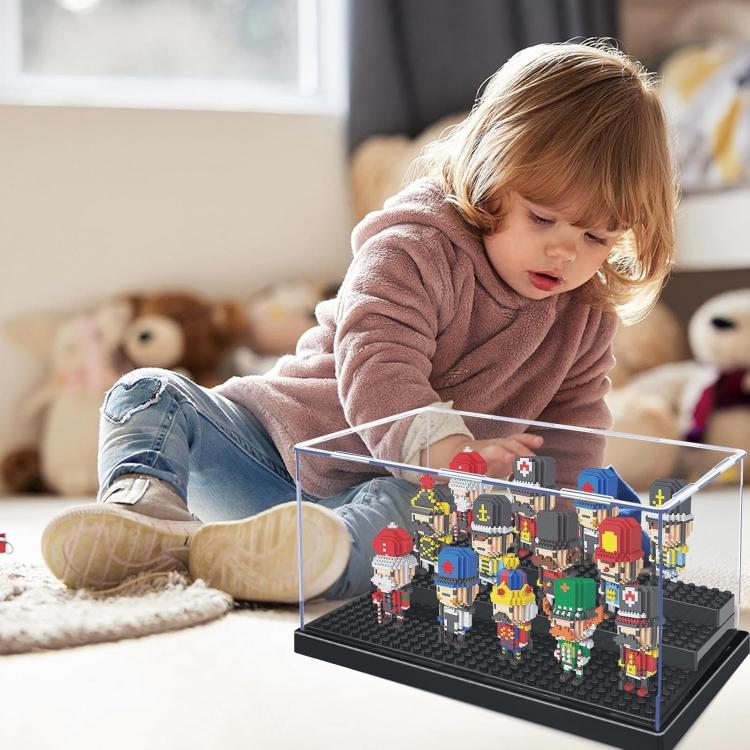 Minifigures Figure Display Case - 3-Tier Clear Acrylic Dustproof Grey