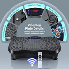Vibration Plate Exercise Machine Bluetooth-Compatible Rhythm Full Body Shaker Adjustable Speed Weight Loss Fat Shaking Machines