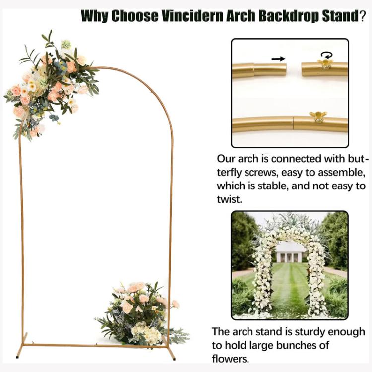 2M Wedding Arch Door Backdrop Stand Flower Display Frame Backdrop Metal Rack