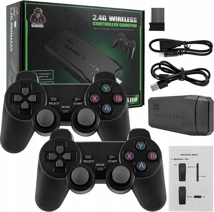 64G 20000+ Retro Games Video Game Console TV Stick 4K HDMI Wireless Controller~