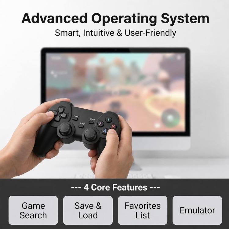 64G 20000+ Retro Games Video Game Console TV Stick 4K HDMI Wireless Controller~