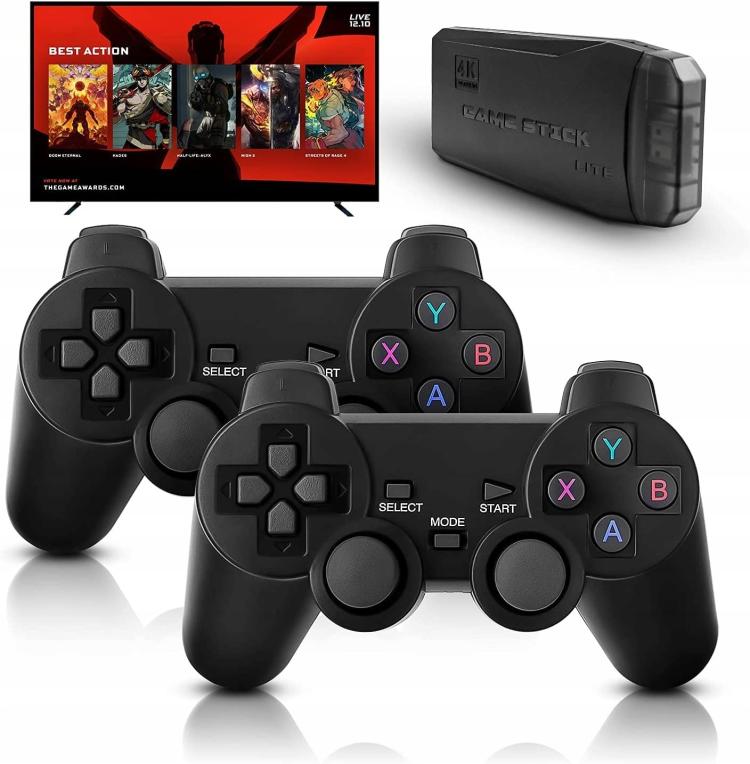 64G 20000+ Retro Games Video Game Console TV Stick 4K HDMI Wireless Controller~