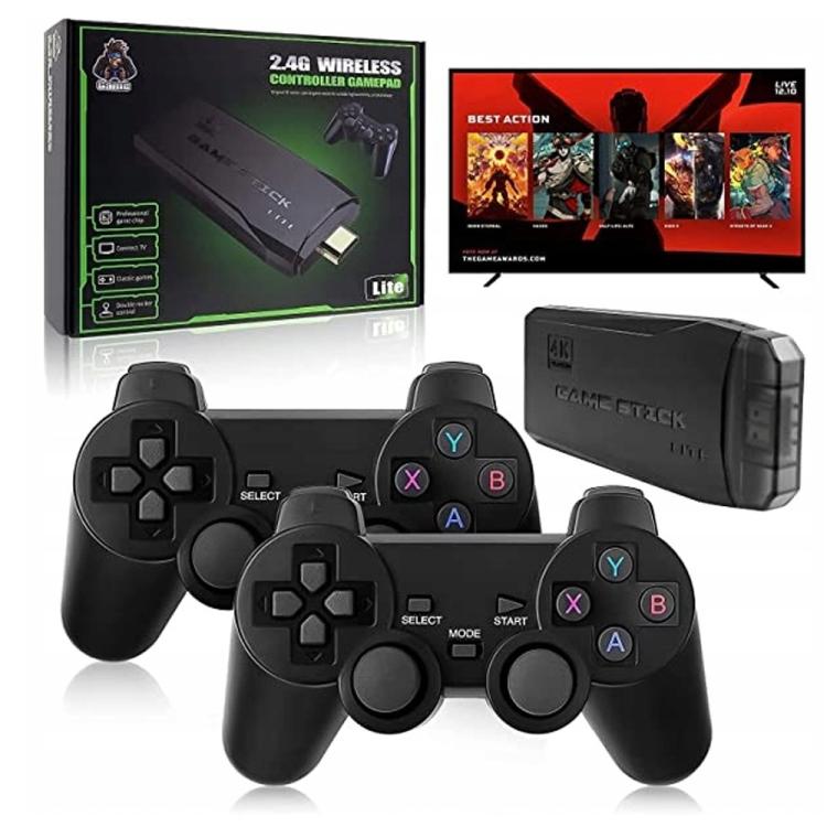 64G 20000+ Retro Games Video Game Console TV Stick 4K HDMI Wireless Controller~
