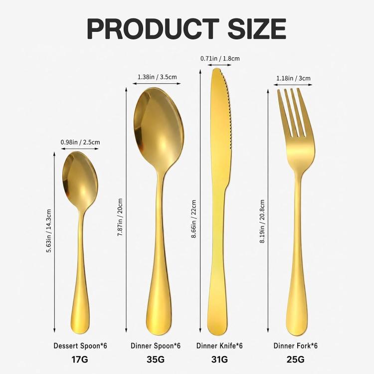 30X Cutlery Dinner Set Stainless Steel High Grade Tableware Tea Spoons Fork Tool