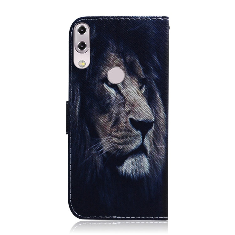 Lion Pattern Coloured Drawing Horizontal Flip Leather Case for Asus Zenfone 5z ZS620KL / Zenfone 5 ZE620KL, with Holder & Card Slots & Wallet