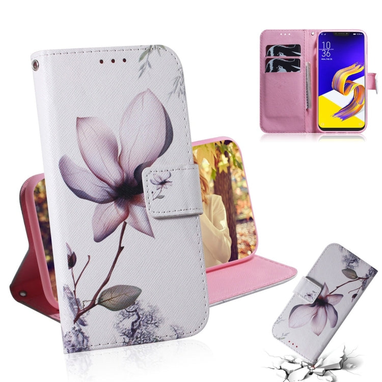 Magnolia Flower Pattern Coloured Drawing Horizontal Flip Leather Case for Asus Zenfone 5z ZS620KL / Zenfone 5 ZE620KL, with Holder & Card Slots & Wallet
