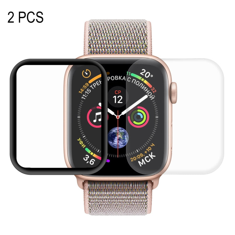 2 PCS ENKAY Hat-Prince 3D Full Screen PET + 3D Full Screen Electroplating PET Curved Heat Bending HD Screen Protector For Apple Watch Series 6 / 5 / 4 / Watch SE 40mm
