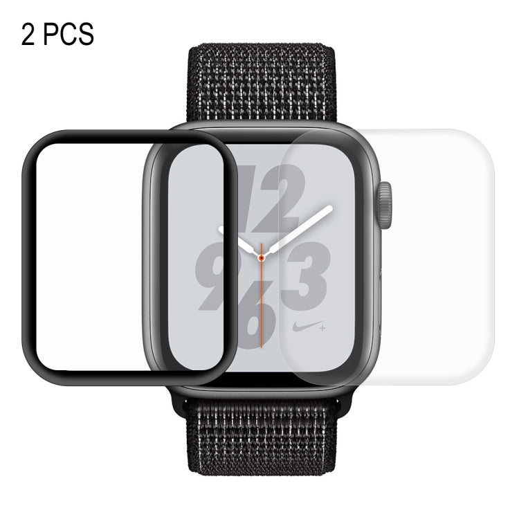 2 PCS ENKAY Hat-Prince 3D Full Screen PET + 3D Full Screen Electroplating PET Curved Heat Bending HD Screen Protector For Apple Watch Series 6 / 5 / 4 / Watch SE 44mm