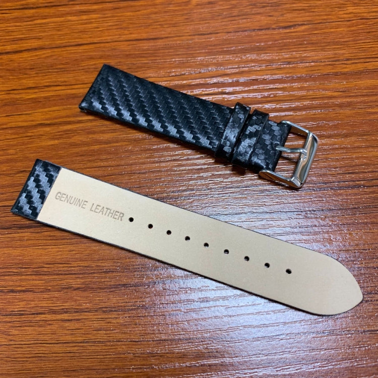 Genuine Leather Carbon Fiber Strap for Apple Watch Ultra 49mm&Watch Ultra 2 49mm / Series 10 46mm / 9&8&7 45mm / SE 3&SE 2&6&SE&5&4 44mm / 3&2&1 42mm