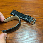 Genuine Leather Carbon Fiber Strap for Apple Watch Ultra 49mm&Watch Ultra 2 49mm / Series 10 46mm / 9&8&7 45mm / SE 3&SE 2&6&SE&5&4 44mm / 3&2&1 42mm