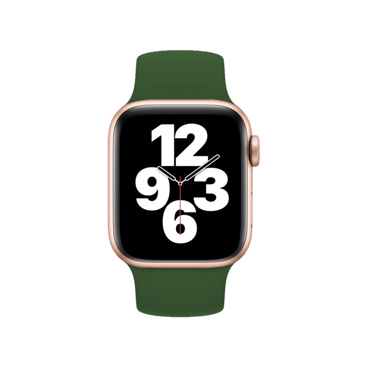 For Apple Watch Series 10 42mm / 9&8&7 41mm / SE 3&SE 2&6&SE&5&4 40mm / 3&2&1 38mm Solid Color Elastic Silicone Watch Band, Size:S 130mm
