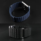 For Apple Watch 38mm Loop Magnetic Closure Clasp PU Leather Watch Band