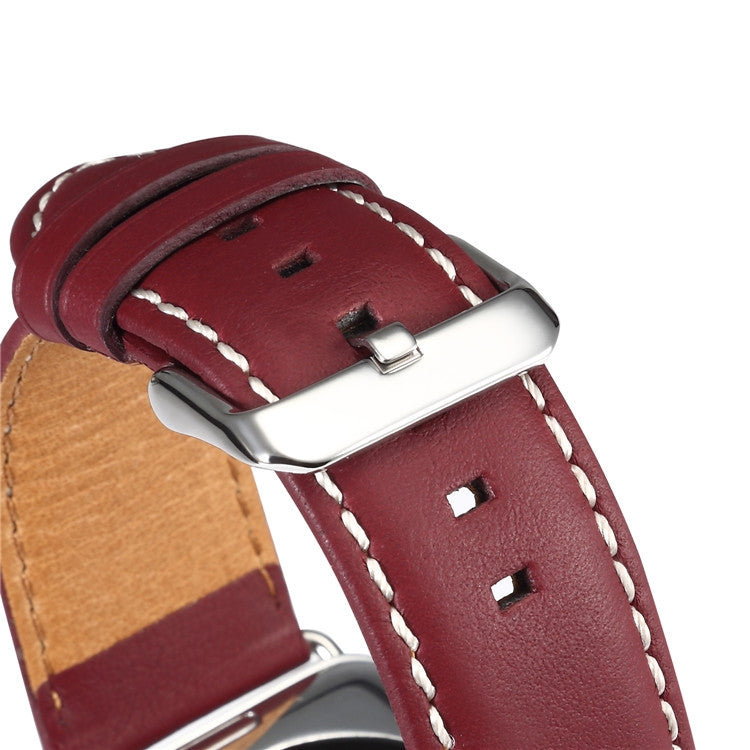 Denior Environmental Luxury Car Watch Leather Watch Band for Apple Watch Series 10 42mm / 9&8&7 41mm / SE 3&SE 2&6&SE&5&4 40mm / 3&2&1 38mm