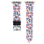 Thorns Printing Genuine Leather Watch Band for Apple Watch Ultra 49mm&Watch Ultra 2 49mm / Series 10 46mm / 9&8&7 45mm / SE 3&SE 2&6&SE&5&4 44mm / 3&2&1 42mm