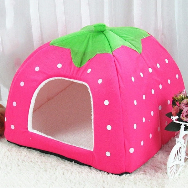 Strawberry Shaped Foldable Short Plush Pet House Nest, Size: L, Size L, Size L, Size L, Size L, Size L — view 10