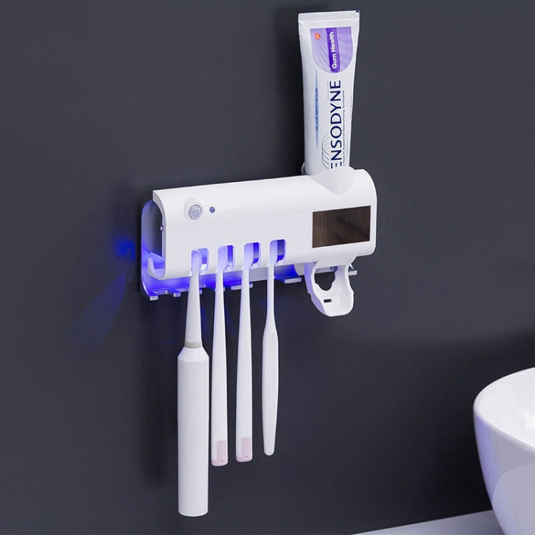 Ultraviolet Toothbrush Sterilizer Bathroom Wall-mounted Toothbrush Holder — White