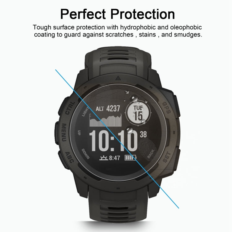 ENKAY Hat-Prince 0.2mm 9H 2.15D Curved Edge Tempered Glass Film for Garmin Instinct Intelligent Sports Watch