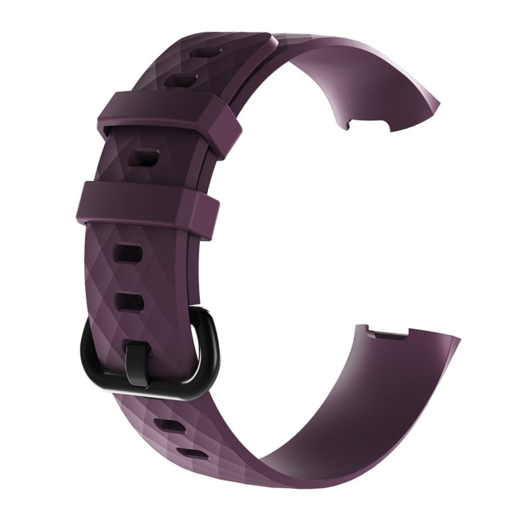 Diamond Pattern Silicone Watch Band for Fitbit Charge 3, Size: 210x18mm