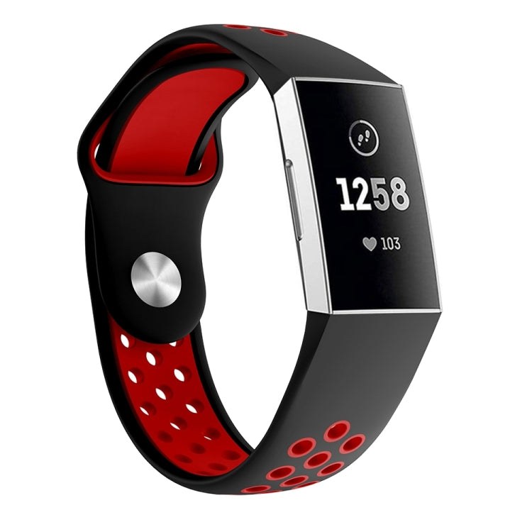 Two-color Round Hole Silicone Watch Band for Fitbit Charge 3, Watch Band Size:130-195mm — view 6
