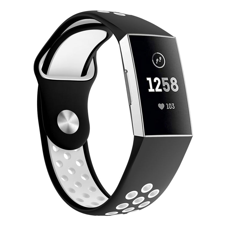 Two-color Round Hole Silicone Watch Band for Fitbit Charge 3, Watch Band Size:130-195mm — view 7