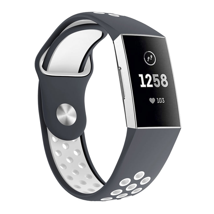 Two-color Round Hole Silicone Watch Band for Fitbit Charge 3, Watch Band Size:145-210mm — view 9