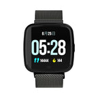 DTNO.1 G12 1.3 inches OLED Color Screen Smart Bracelet IP67 Waterproof, Steel Watchband, Support Call Reminder /Heart Rate Monitoring /Sedentary Reminder /Multi-sport Mode