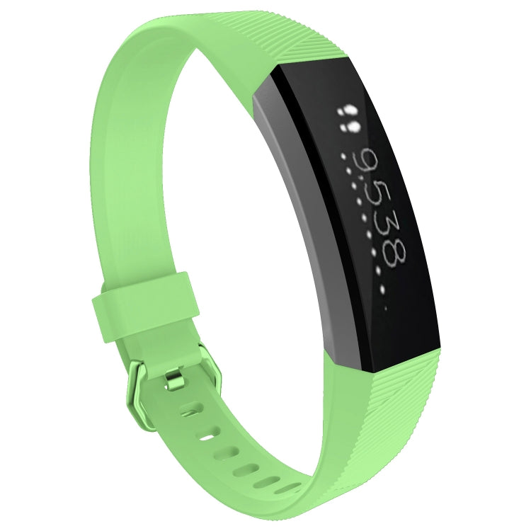 Solid Color Silicone Watch Band for FITBIT Alta / HR, Size: L(Brown)