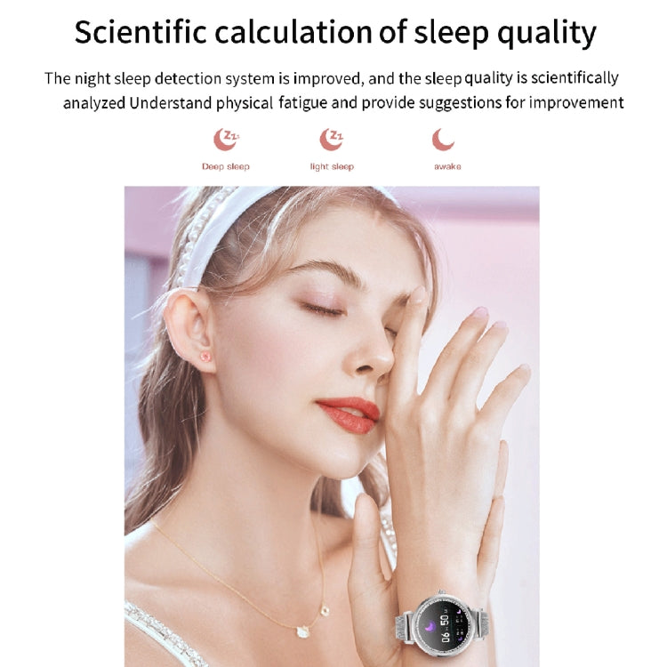 KC06 Women Menstrual Period Smart Watch Bracelet, Blood Pressure / Heart Rate Monitoring, Steel Strap
