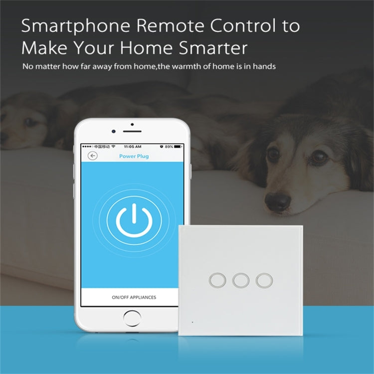NEO NAS-SC03W Wireless WiFi EU Smart Light Control Switch 3Gang