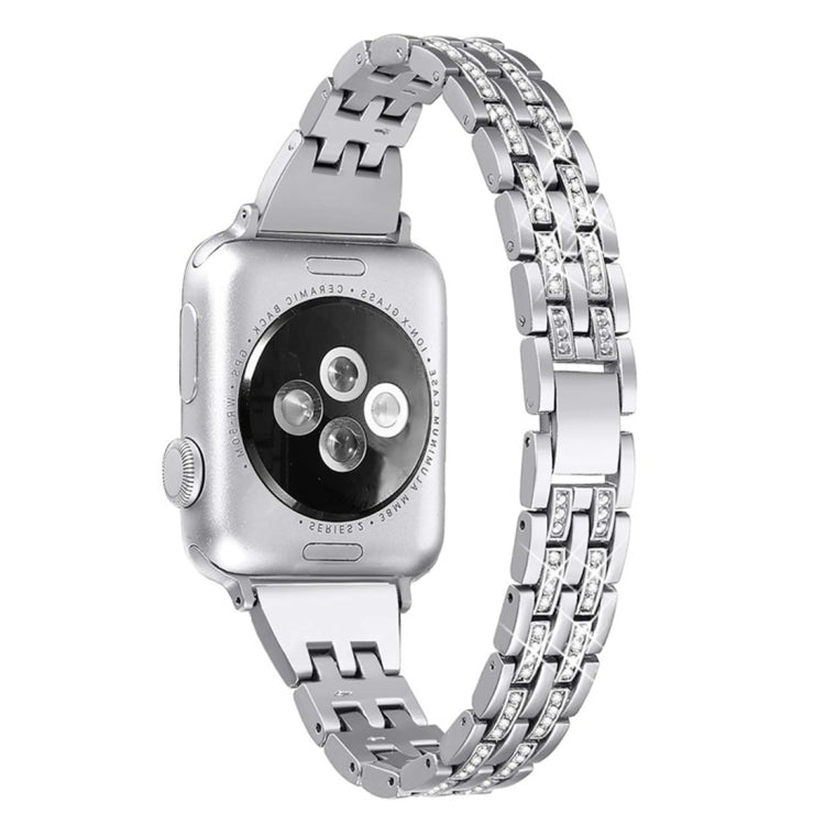 Colorful Diamond Stainless Steel Watch Band for Apple Watch Series 7 45mm / 6 & SE & 5 & 4 44mm / 3 & 2 & 1 42mm