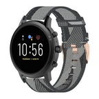22mm Stripe Weave Nylon Wrist Strap Watch Band for Fossil Gen 5 Carlyle, Gen 5 Julianna, Gen 5 Garrett, Gen 5 Carlyle HR