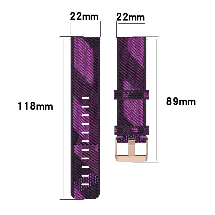 22mm Stripe Weave Nylon Wrist Strap Watch Band for Fossil Gen 5 Carlyle, Gen 5 Julianna, Gen 5 Garrett, Gen 5 Carlyle HR