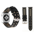 For Apple Watch Ultra 49mm&Watch Ultra 2 49mm / Series 10 46mm / 9&8&7 45mm / SE 3&SE 2&6&SE&5&4 44mm / 3&2&1 42mm Manual Line Pattern Genuine Leather Wrist Watch Band