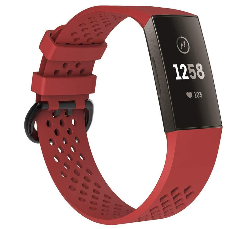 Square Hole Adjustable Sport Watch Band for FITBIT Charge 3 — Sky Blue