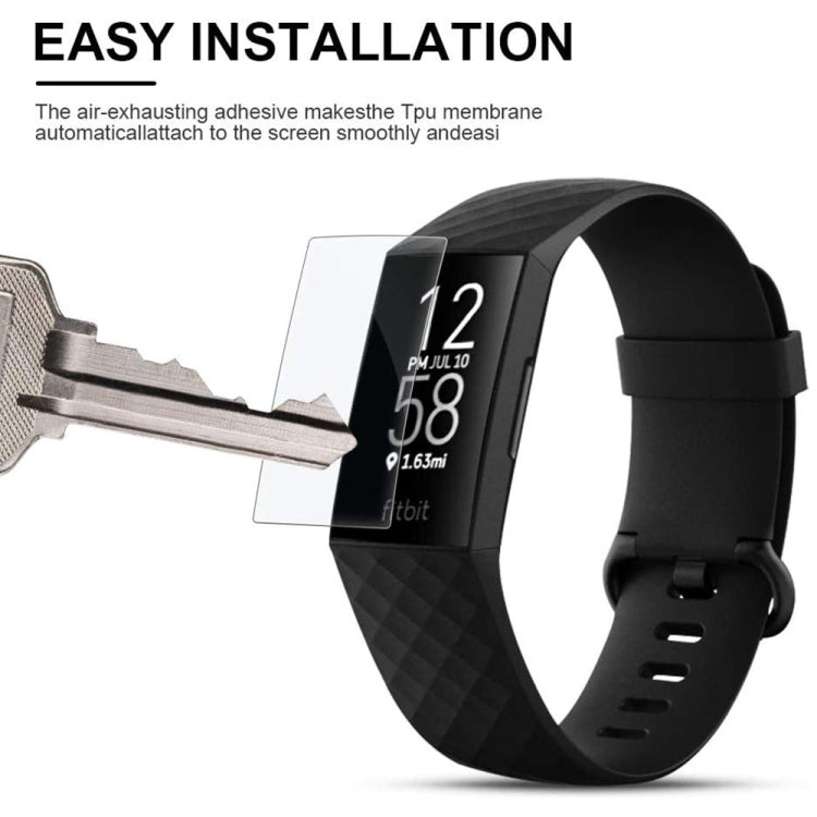 5 PCS for Fitbit Charge 3 / 4 TPU Soft Explosion-proof Screen Film
