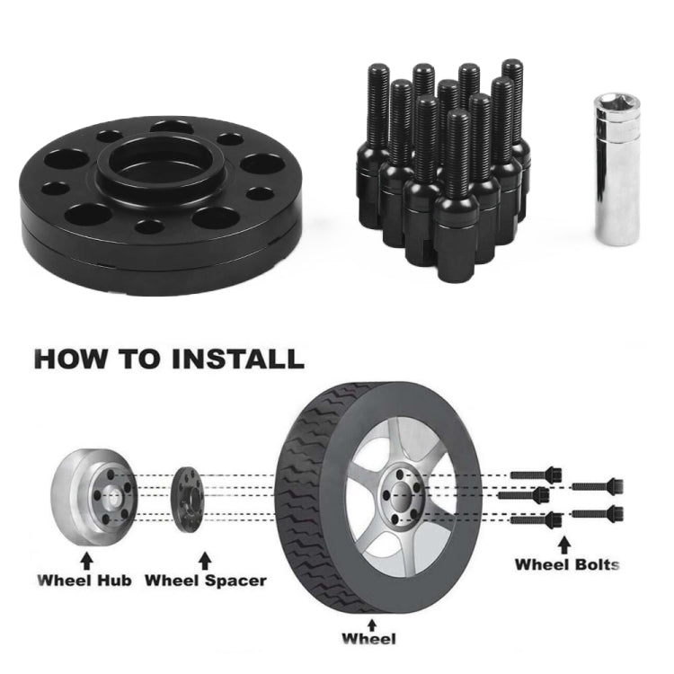 For Mercedes-Benz 20mm Car Modified Wheel Hub Flange Center Wheel Spacer with M12x1.5 Screws — Blue