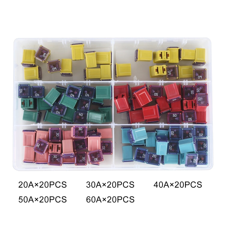 Car Inline Blade Fuse Holder Set, 100 in 1