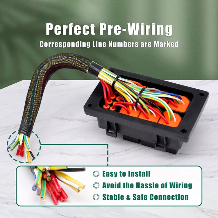 Car 6 Slots Waterproof Relay Fuse Box with Cable, 12V 4 Pin