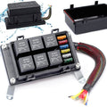 Car 6 Slots Waterproof Relay Fuse Box with Cable, 24V 4 Pin