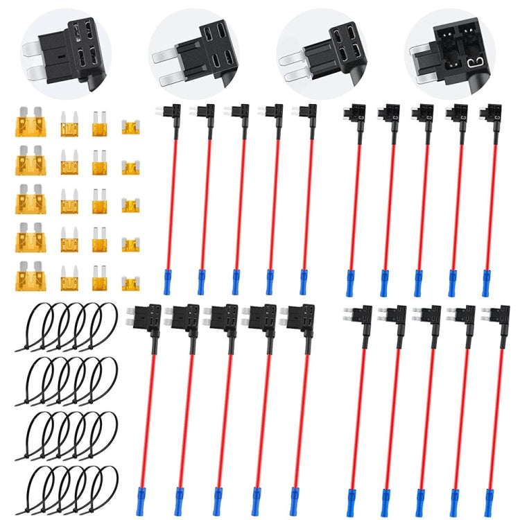 Car Blade Fuse Holder Kits with Cable, 20 in 1